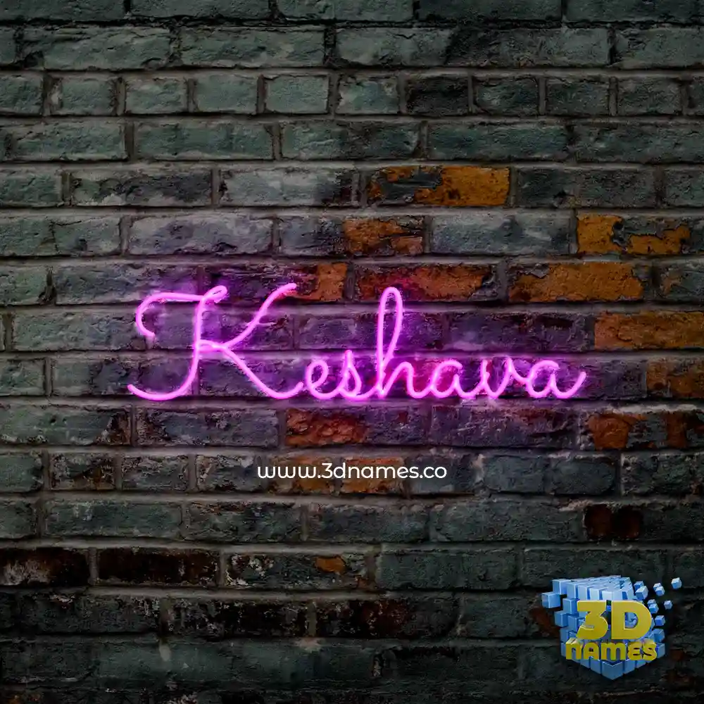 keshava in Pink Neon style - 3D name wallpaper