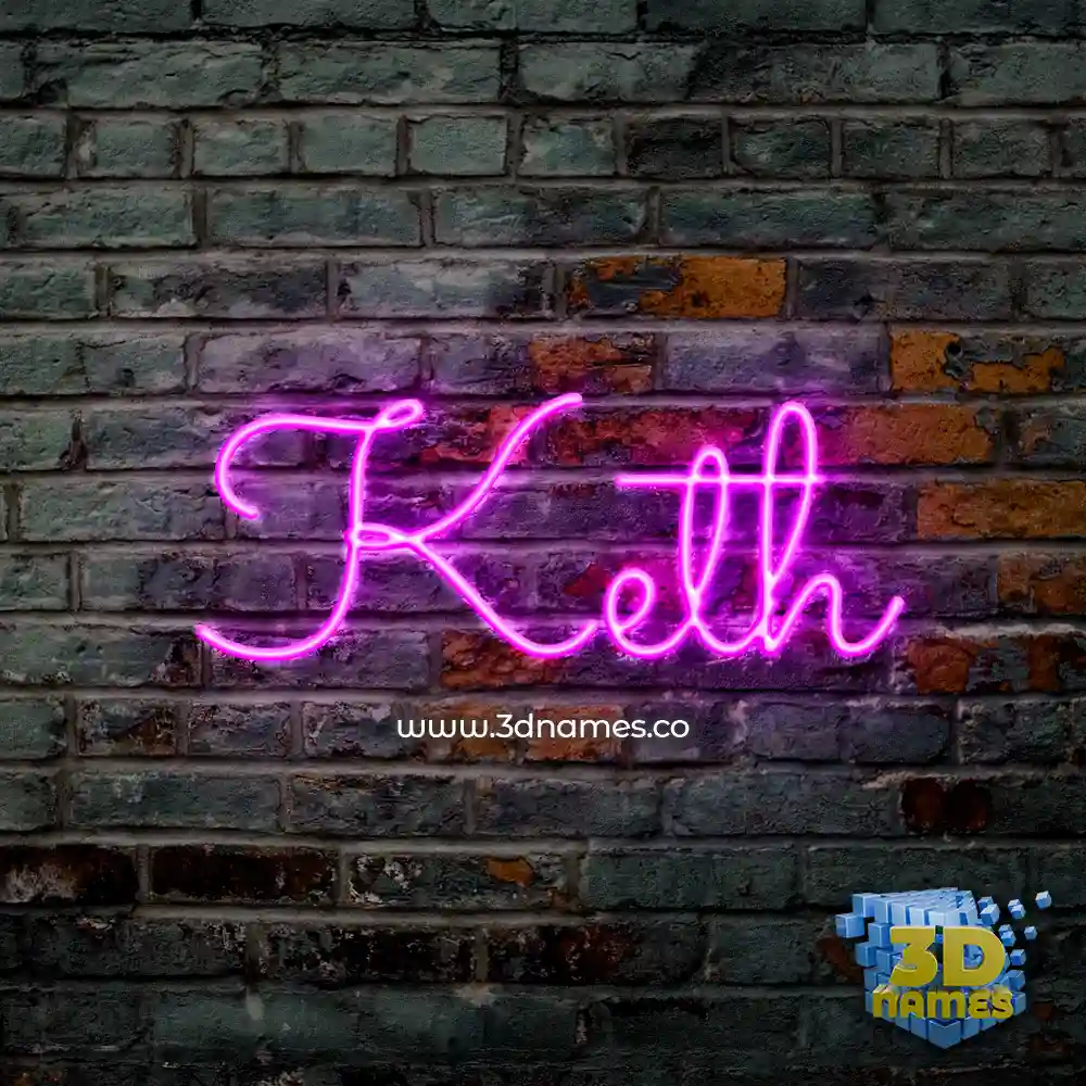 keth in Pink Neon style - 3D name wallpaper