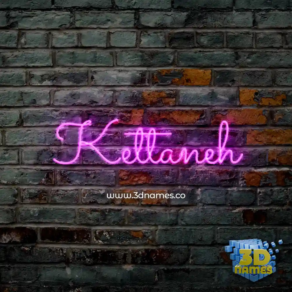 kettaneh in Pink Neon style - 3D name wallpaper