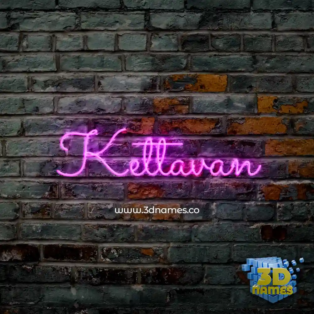kettavan in Pink Neon style - 3D name wallpaper