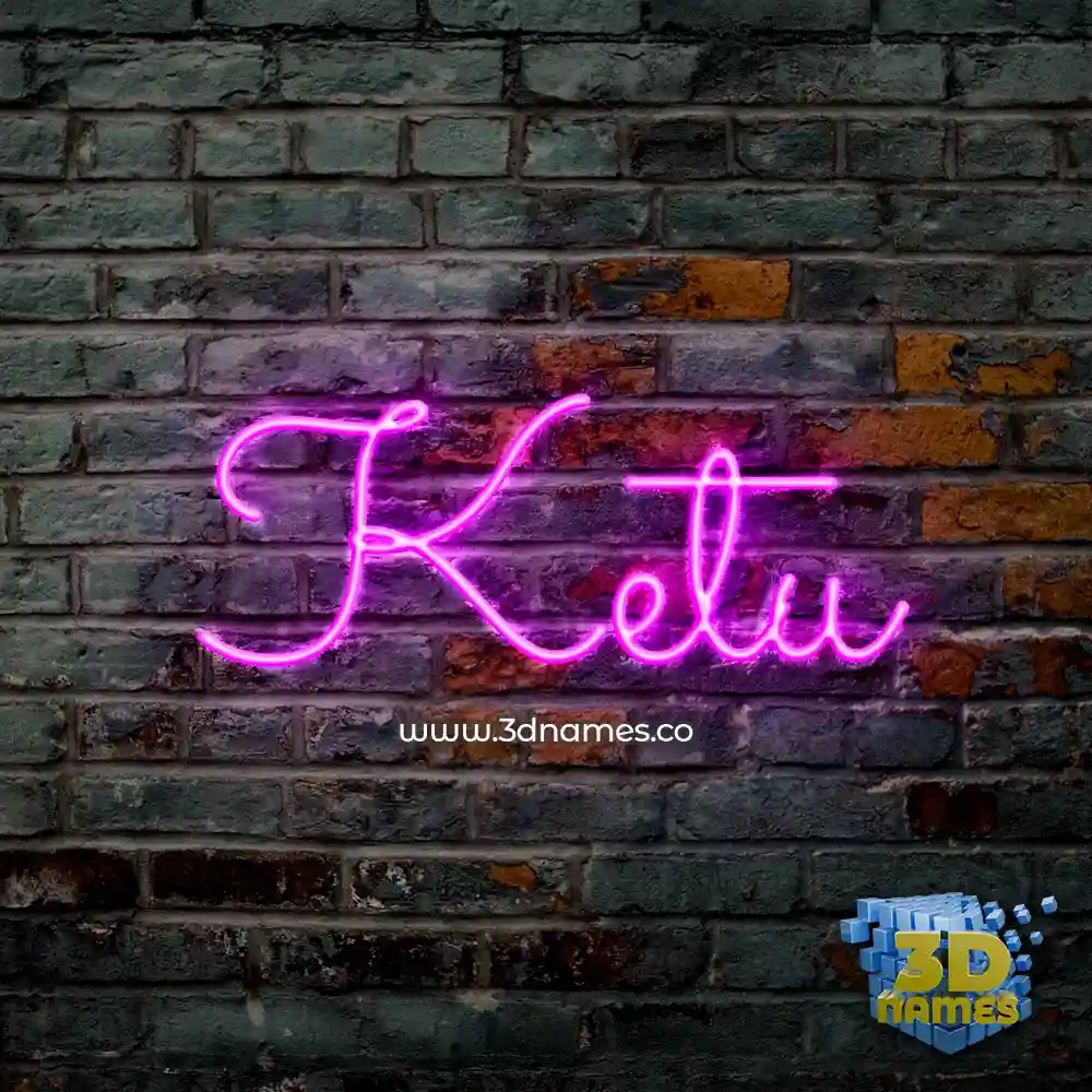 ketu in Pink Neon style - 3D name wallpaper