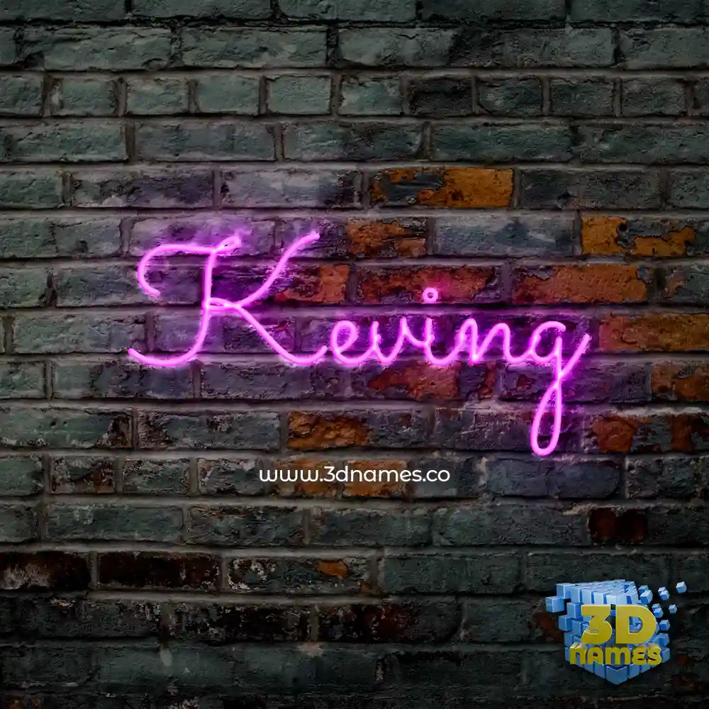keving in Pink Neon style - 3D name wallpaper