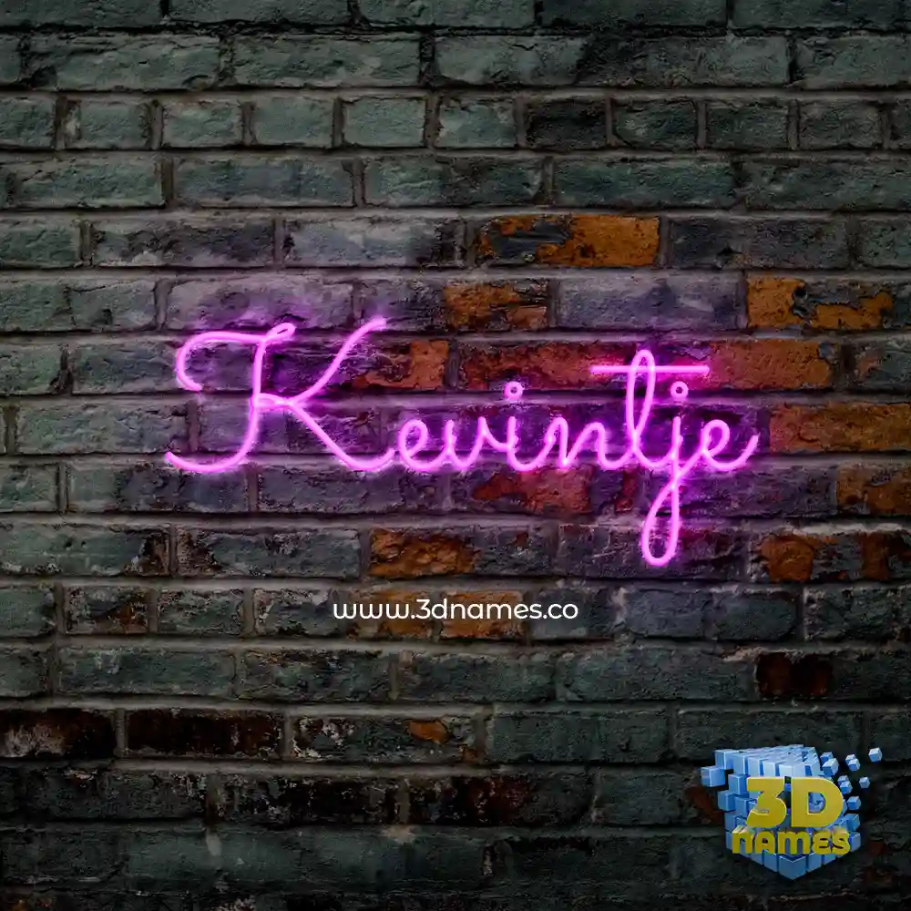kevintje in Pink Neon style - 3D name wallpaper