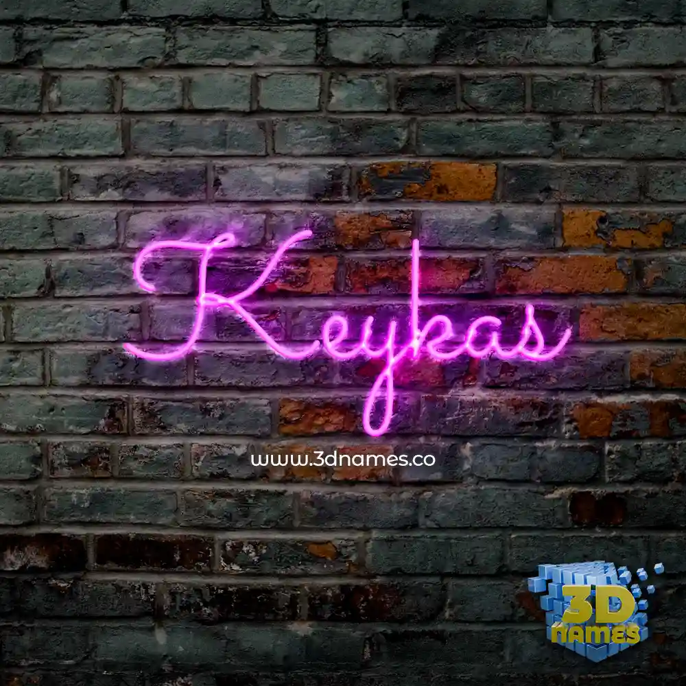 keykas in Pink Neon style - 3D name wallpaper