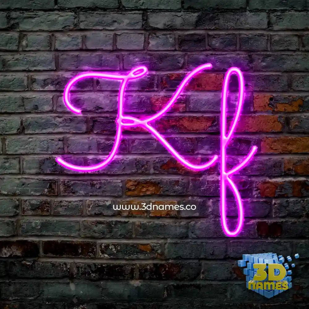 kf in Pink Neon style - 3D name wallpaper
