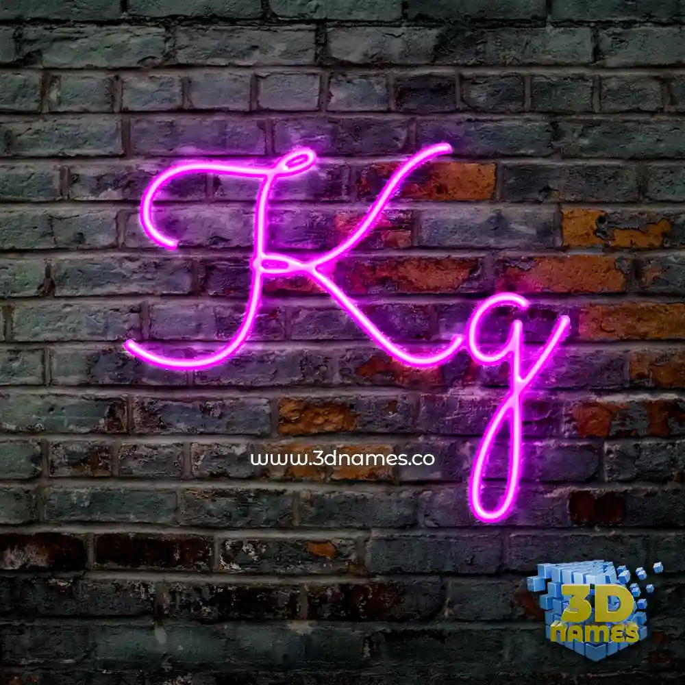 kg in Pink Neon style - 3D name wallpaper