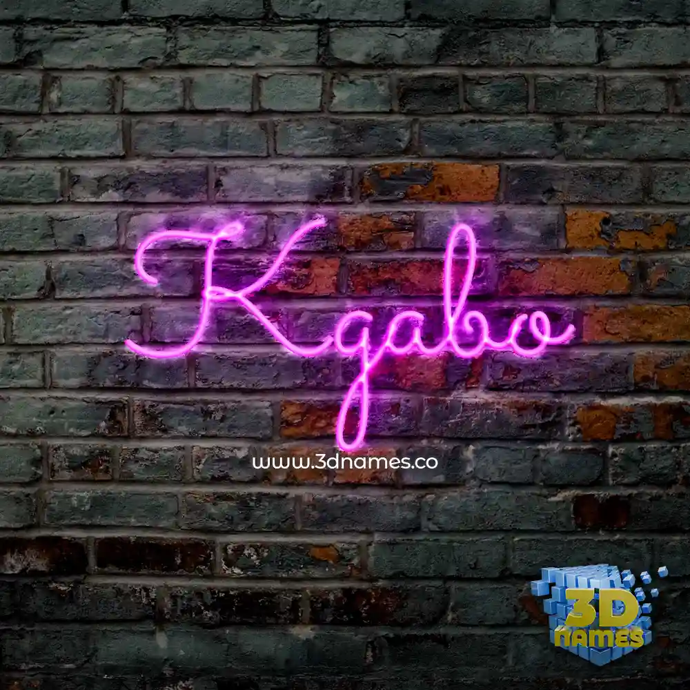 kgabo in Pink Neon style - 3D name wallpaper