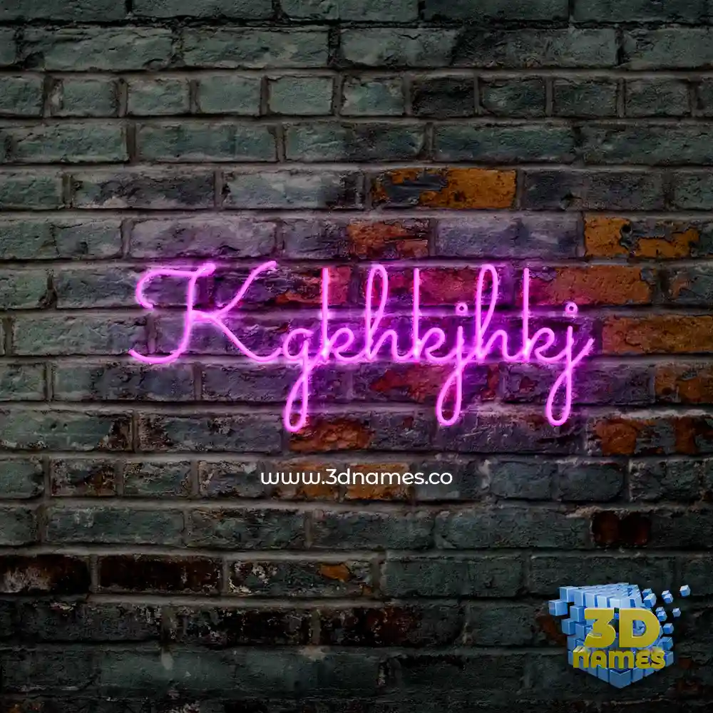 kgkhkjhkj in Pink Neon style - 3D name wallpaper
