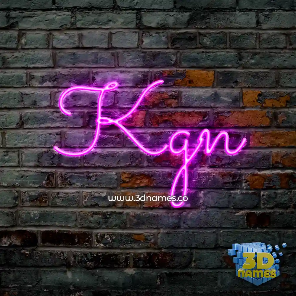 kgn in Pink Neon style - 3D name wallpaper