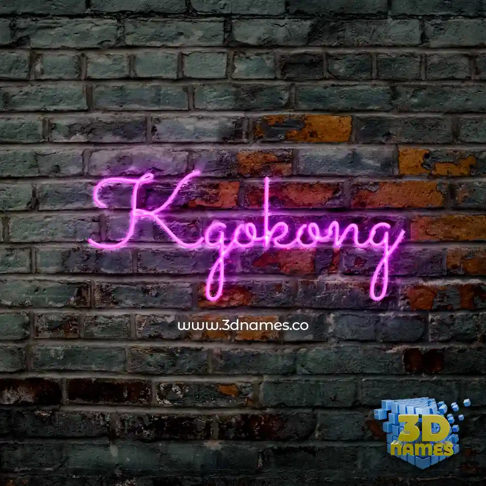 kgokong in Pink Neon style - 3D name wallpaper