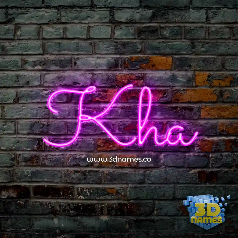 kha in Pink Neon style - 3D name wallpaper
