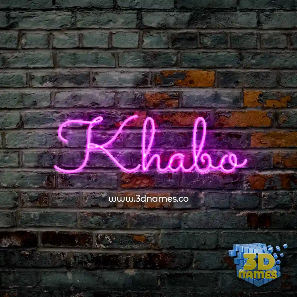 khabo in Pink Neon style - 3D name wallpaper