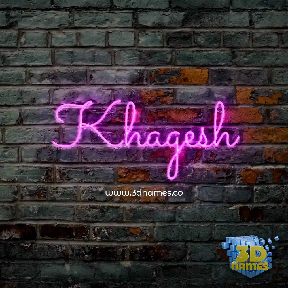 khagesh in Pink Neon style - 3D name wallpaper