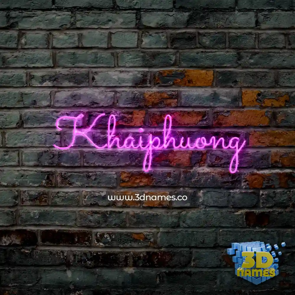 khaiphuong in Pink Neon style - 3D name wallpaper