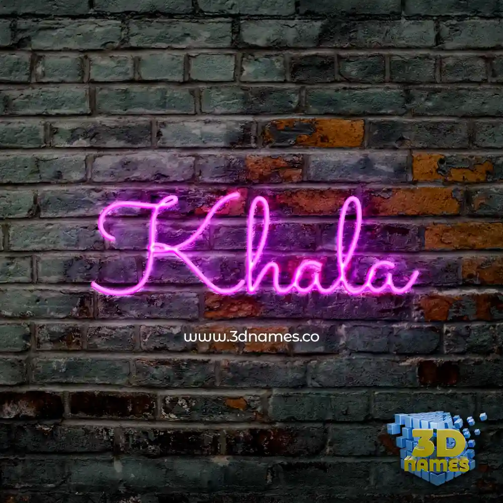 khala in Pink Neon style - 3D name wallpaper
