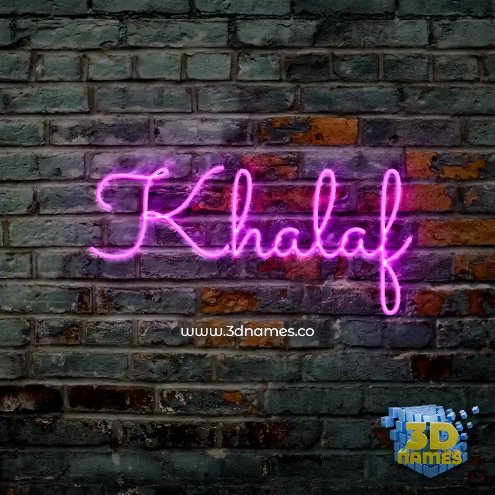 khalaf in Pink Neon style - 3D name wallpaper