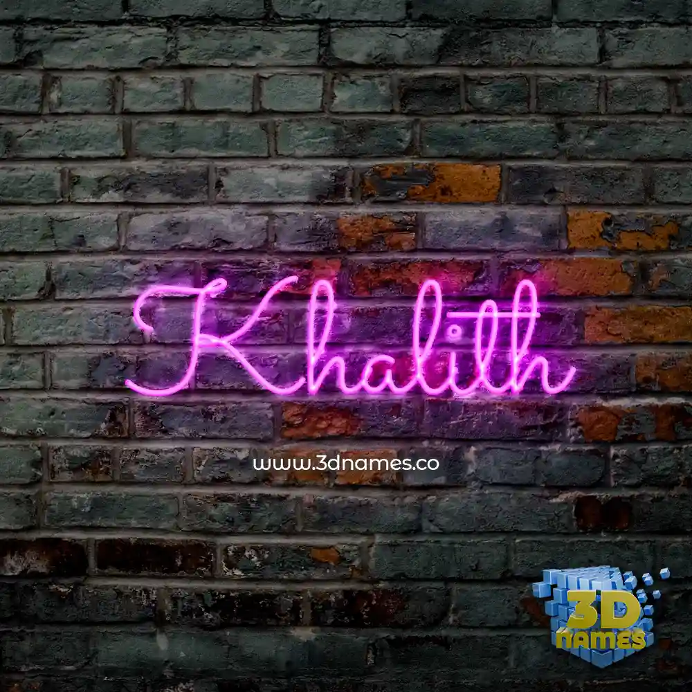 khalith in Pink Neon style - 3D name wallpaper
