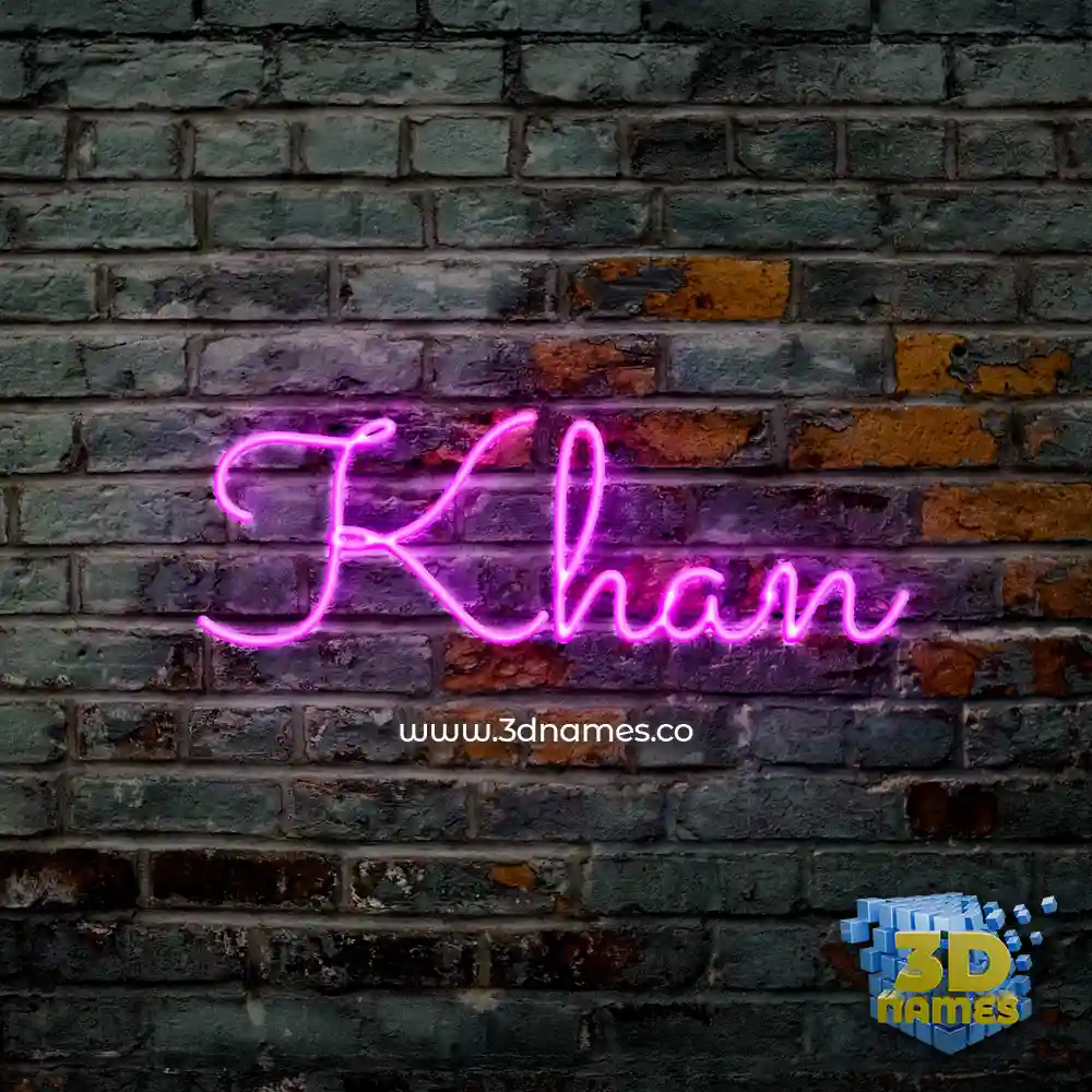khan in Pink Neon style - 3D name wallpaper