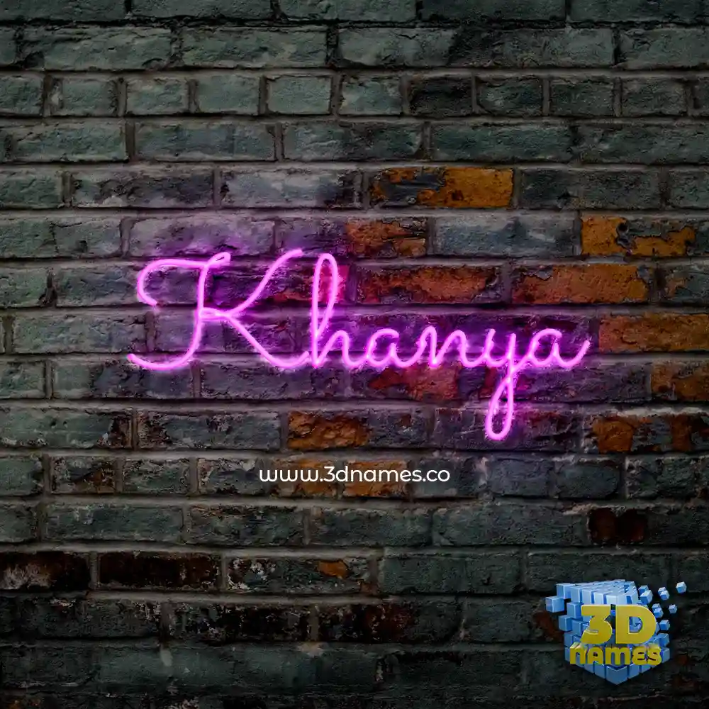 khanya in Pink Neon style - 3D name wallpaper
