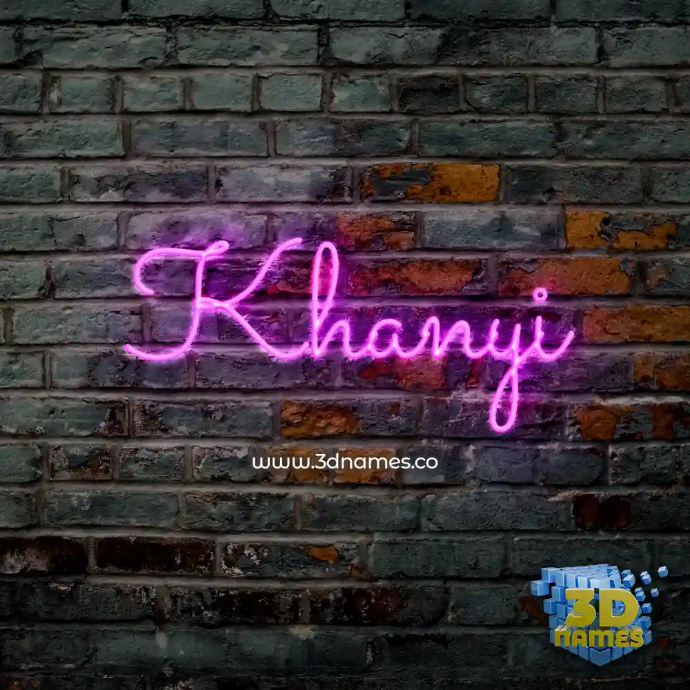 khanyi in Pink Neon style - 3D name wallpaper