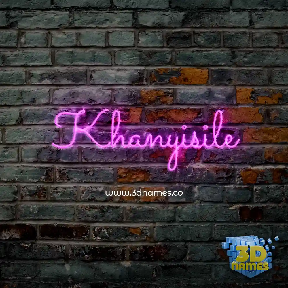 khanyisile in Pink Neon style - 3D name wallpaper