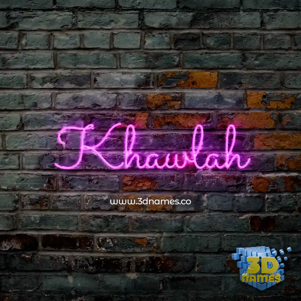 khawlah in Pink Neon style - 3D name wallpaper