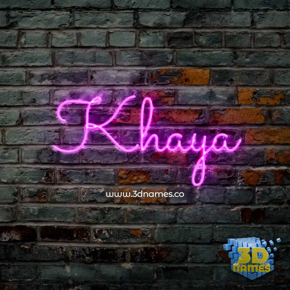 khaya in Pink Neon style - 3D name wallpaper