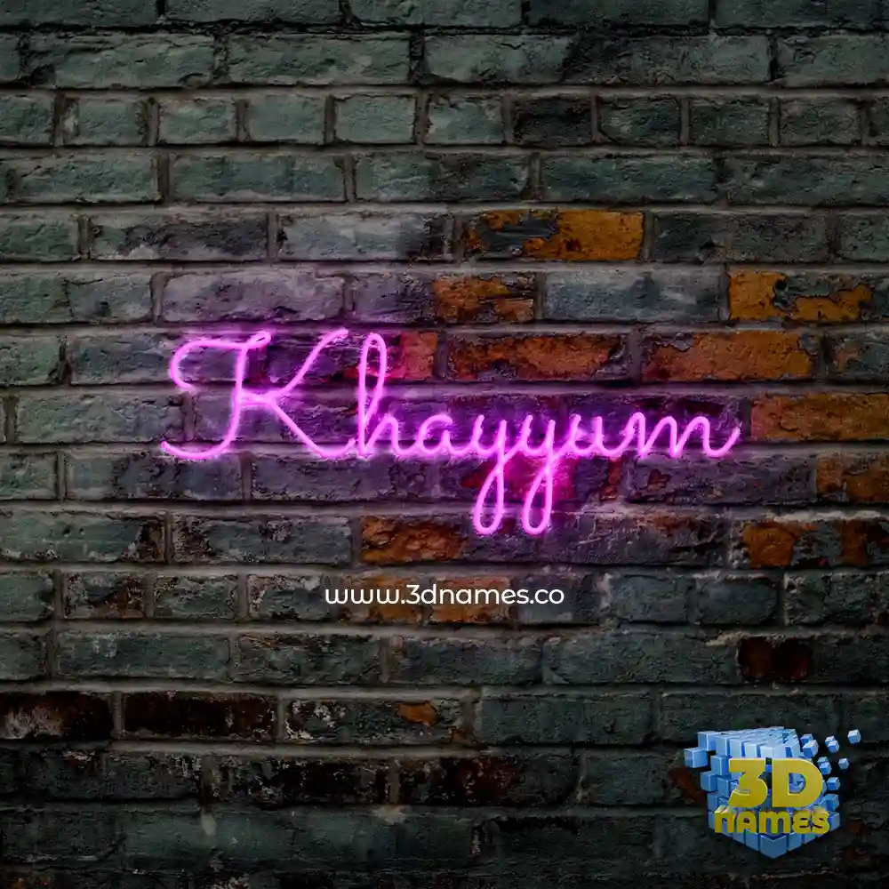 khayyum in Pink Neon style - 3D name wallpaper