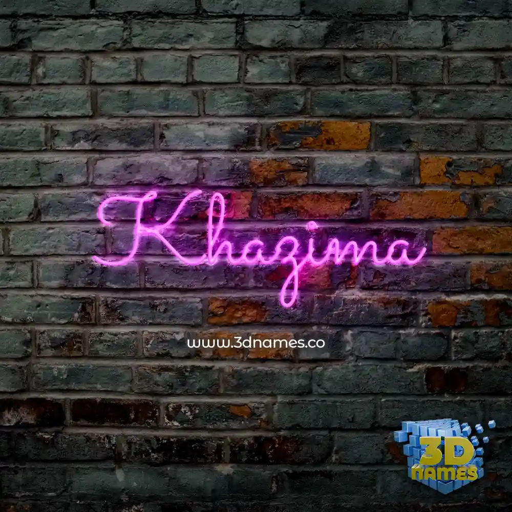 khazima in Pink Neon style - 3D name wallpaper