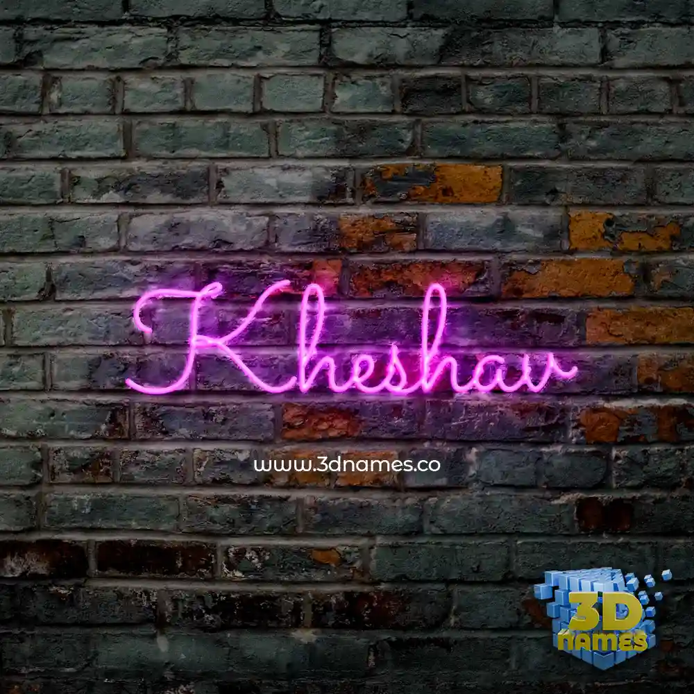 kheshav in Pink Neon style - 3D name wallpaper