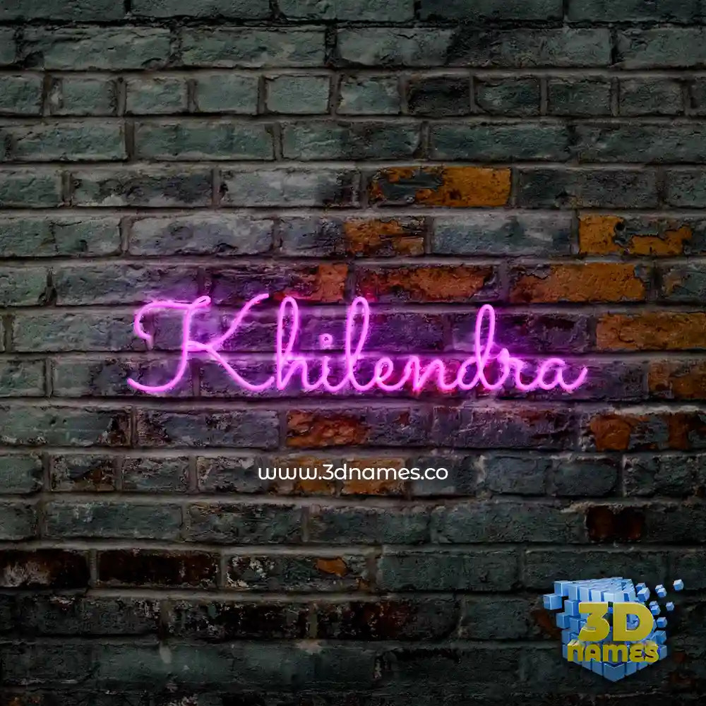 khilendra in Pink Neon style - 3D name wallpaper