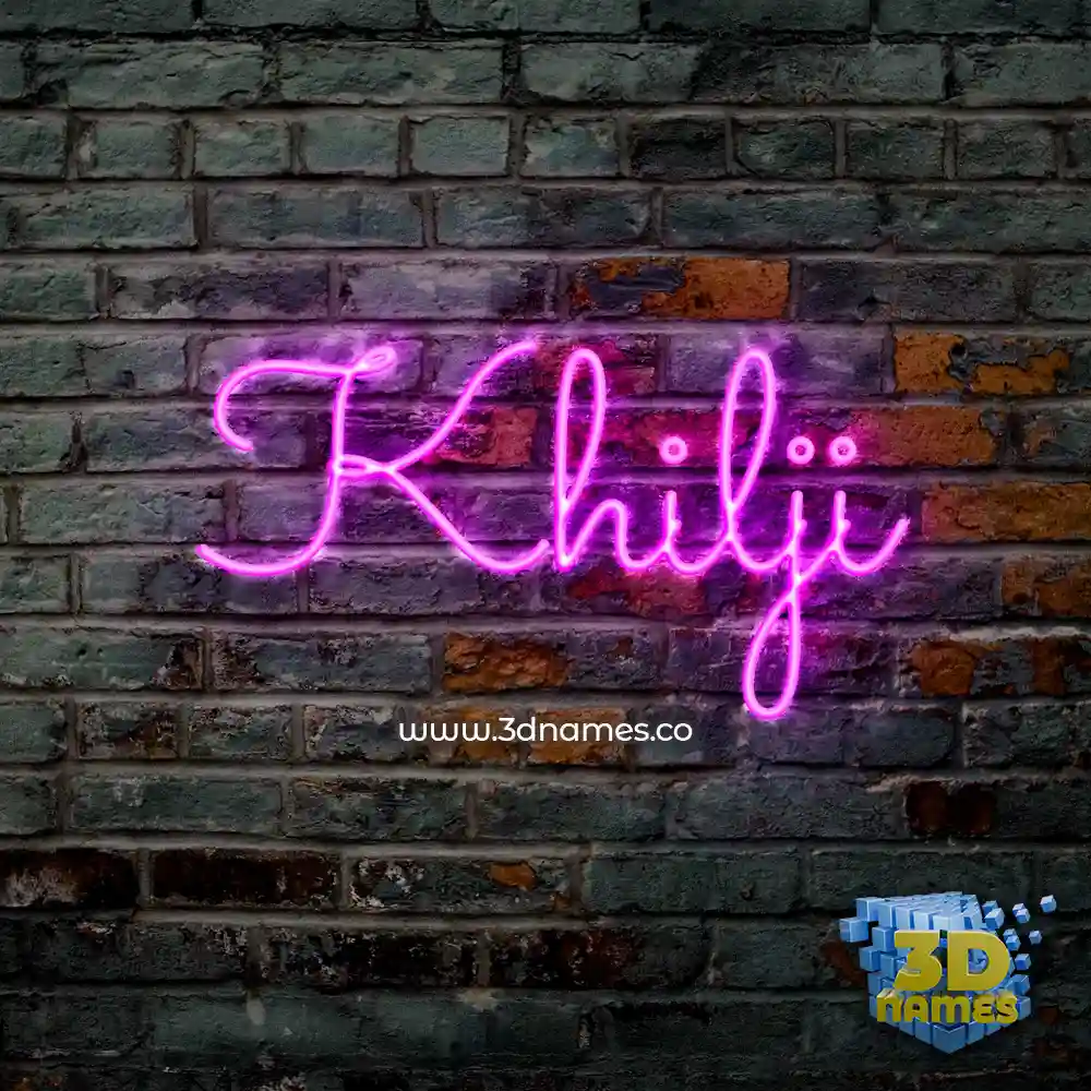 khilji in Pink Neon style - 3D name wallpaper