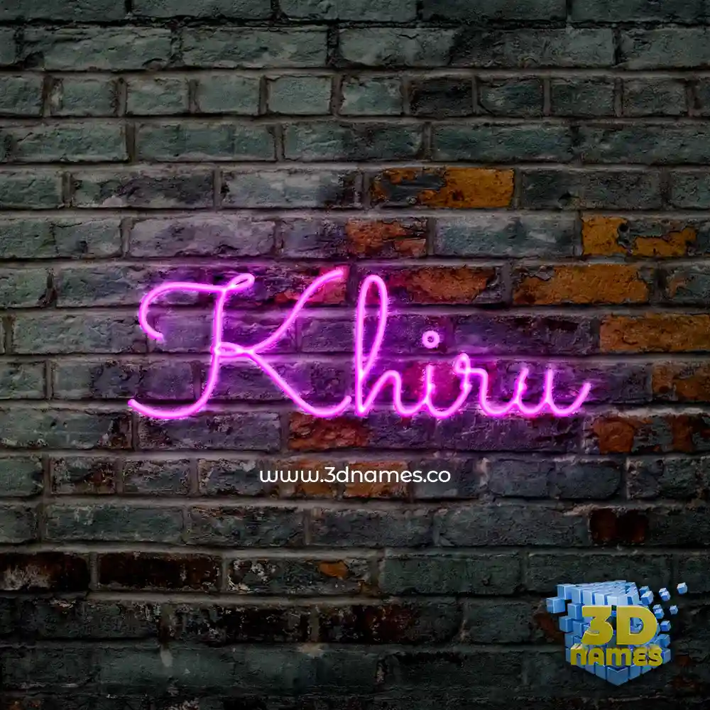 khiru in Pink Neon style - 3D name wallpaper