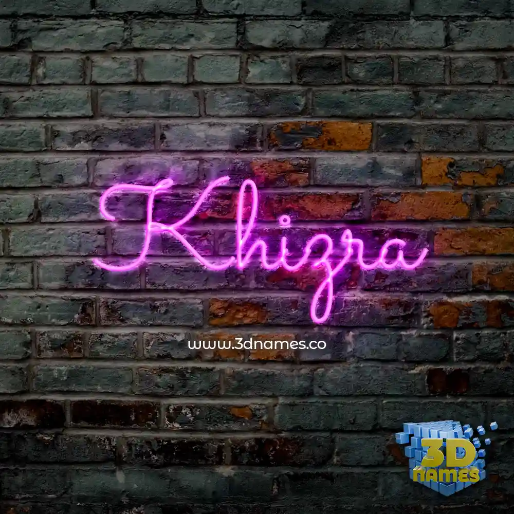 khizra in Pink Neon style - 3D name wallpaper