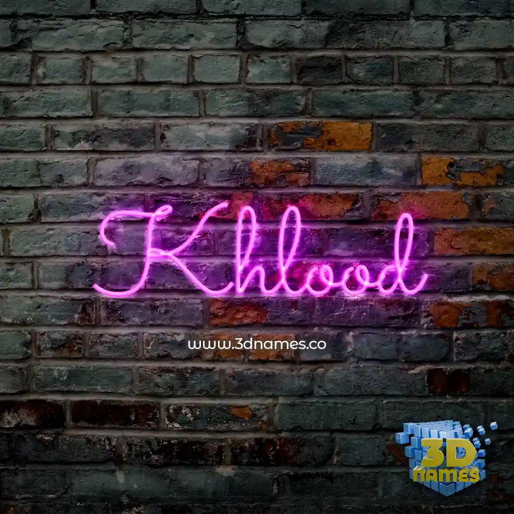 khlood in Pink Neon style - 3D name wallpaper