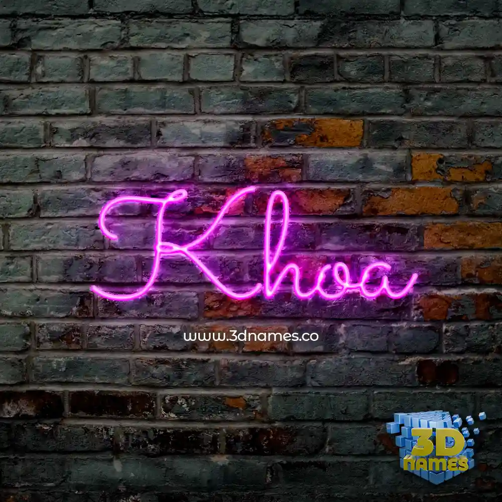 khoa in Pink Neon style - 3D name wallpaper