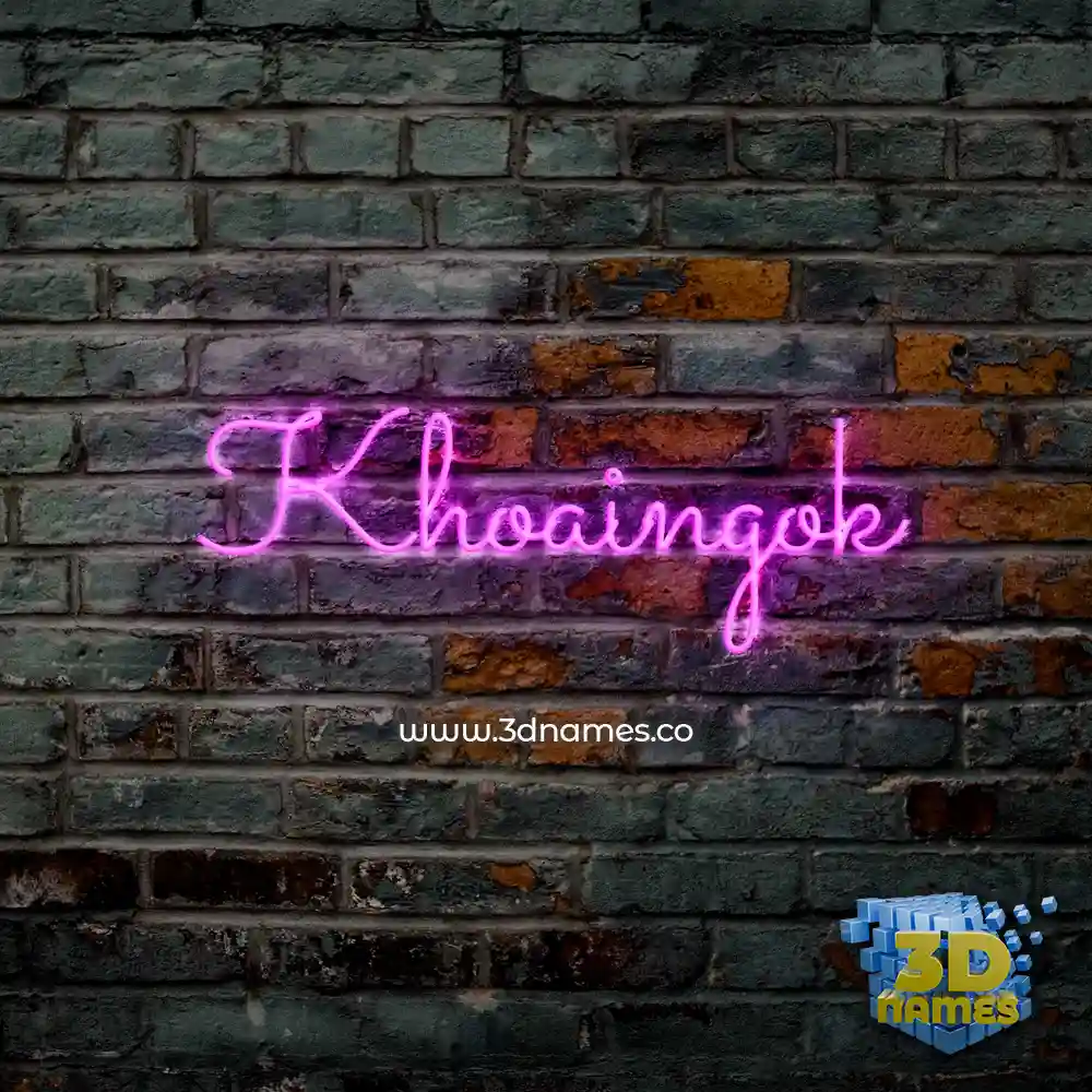 khoaingok in Pink Neon style - 3D name wallpaper