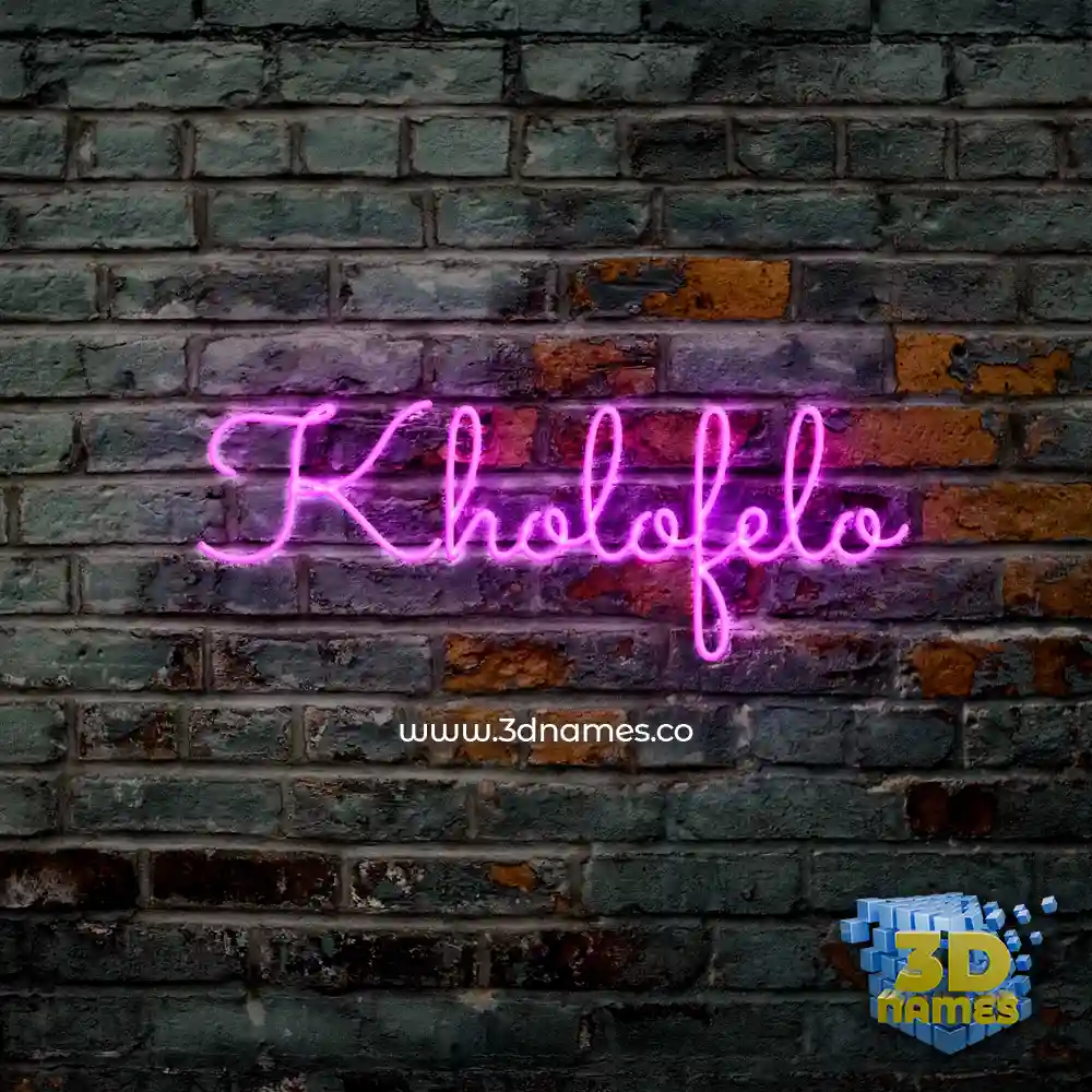 kholofelo in Pink Neon style - 3D name wallpaper