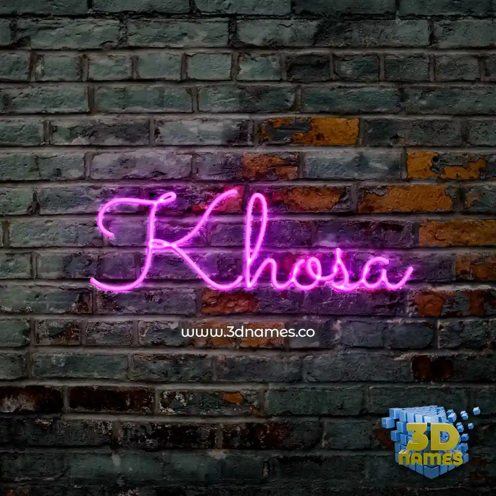 khosa in Pink Neon style - 3D name wallpaper