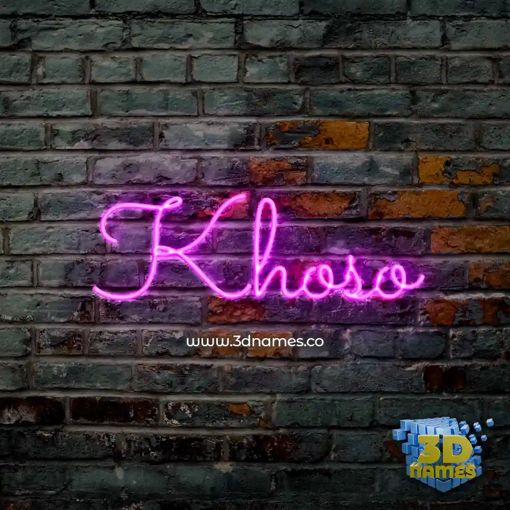 khoso in Pink Neon style - 3D name wallpaper