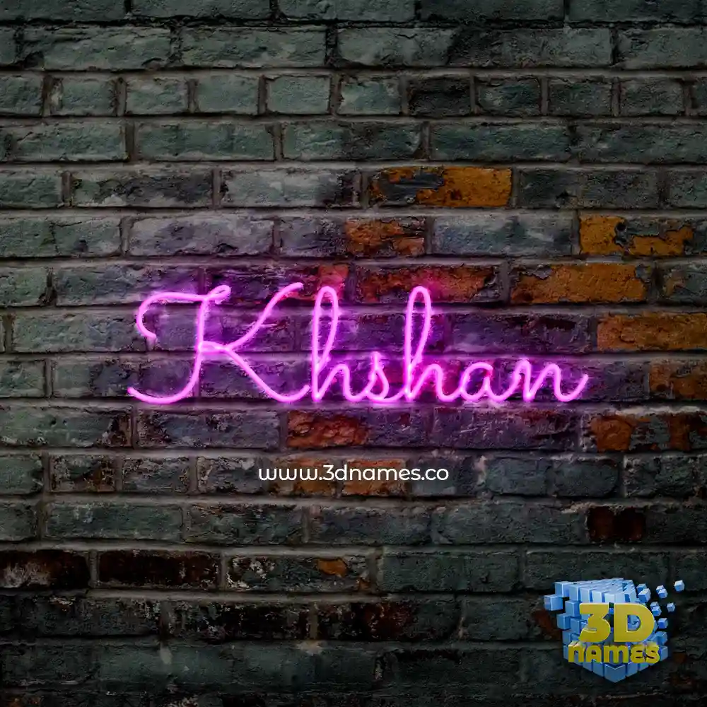 khshan in Pink Neon style - 3D name wallpaper