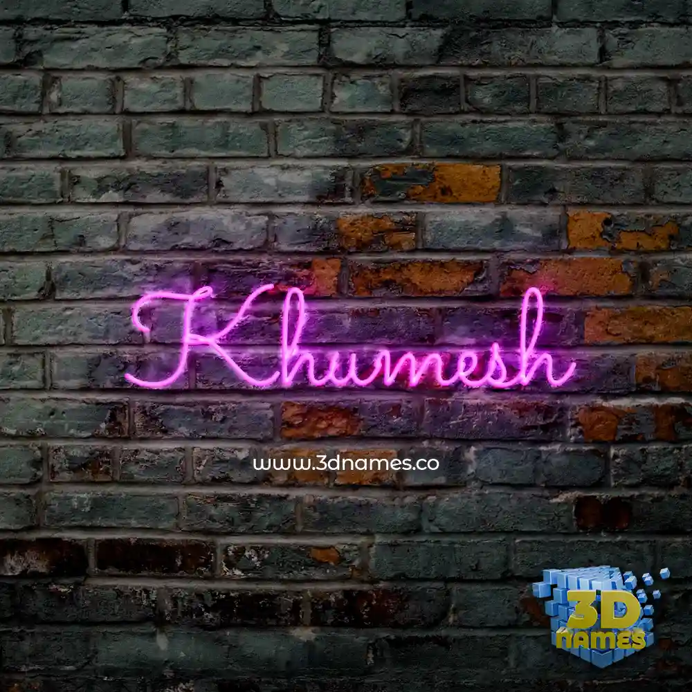 khumesh in Pink Neon style - 3D name wallpaper