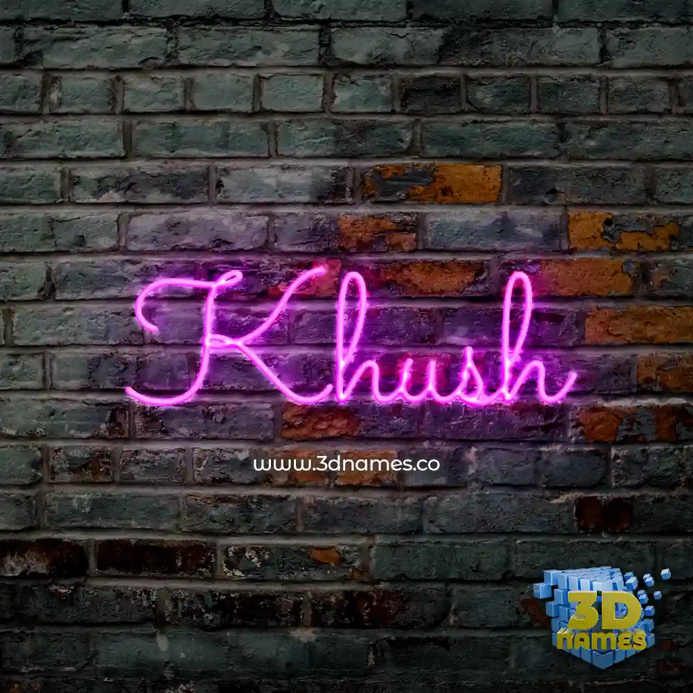 khush in Pink Neon style - 3D name wallpaper