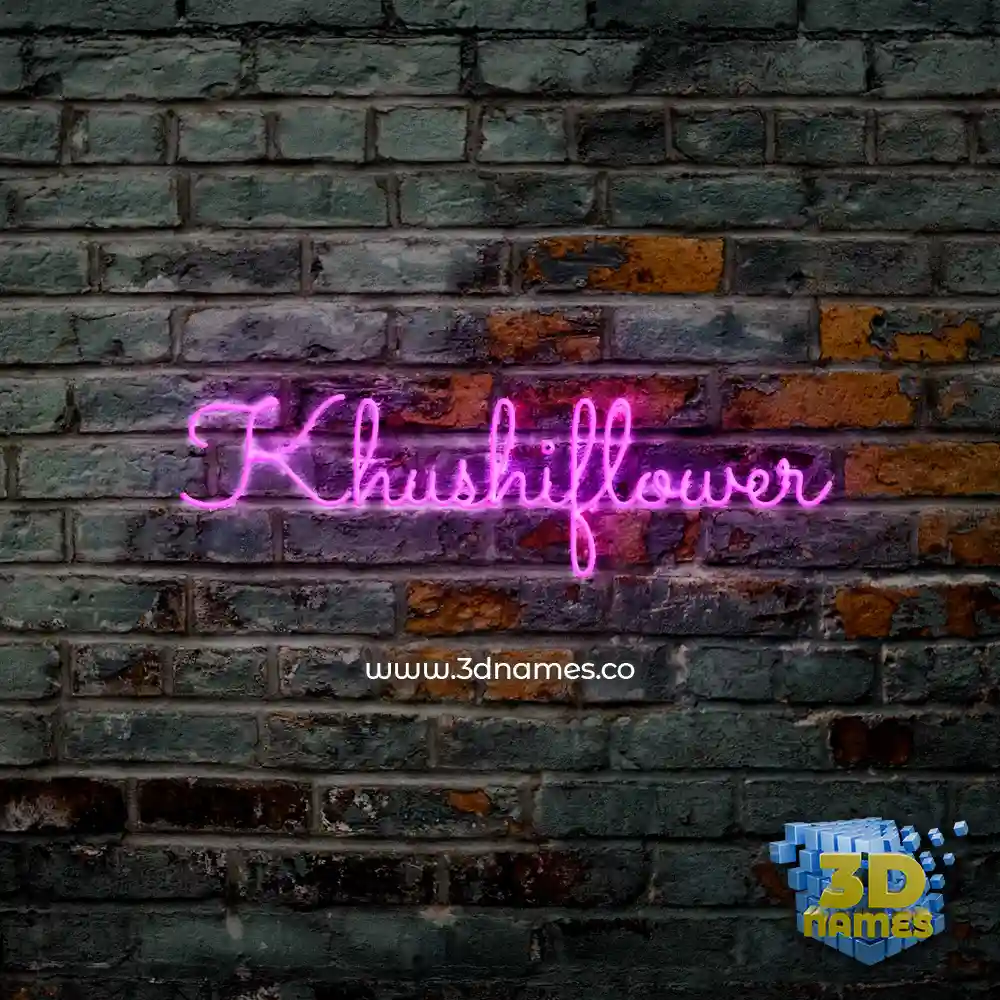 khushiflower in Pink Neon style - 3D name wallpaper
