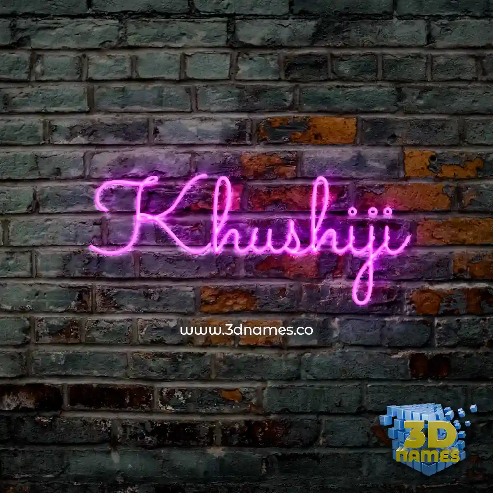 khushiji in Pink Neon style - 3D name wallpaper
