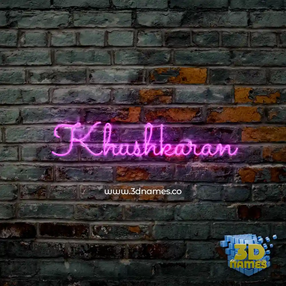 khushkaran in Pink Neon style - 3D name wallpaper