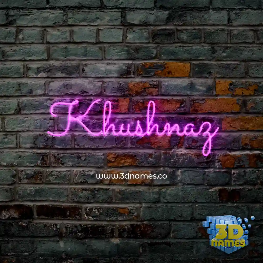 khushnaz in Pink Neon style - 3D name wallpaper