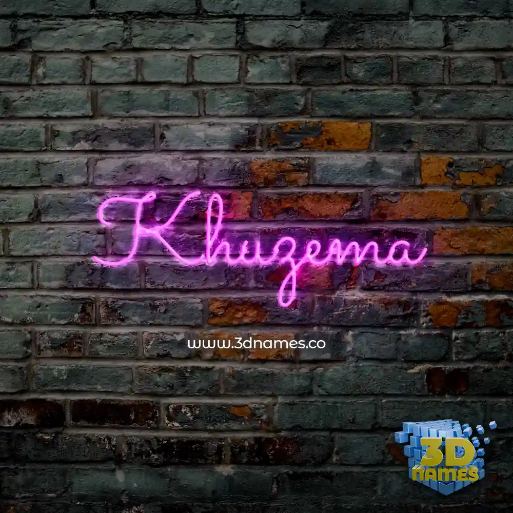 khuzema in Pink Neon style - 3D name wallpaper