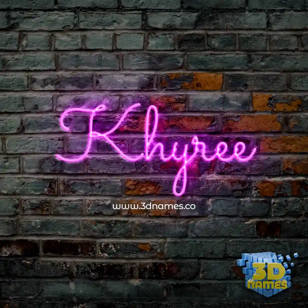 khyree in Pink Neon style - 3D name wallpaper