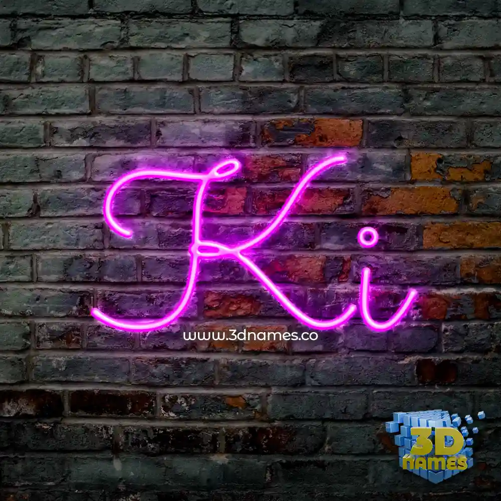 ki in Pink Neon style - 3D name wallpaper